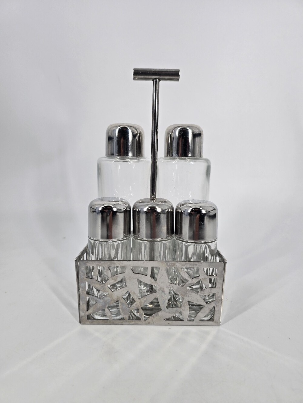 Alessi Cactus Condiment Set Oil Vinegar Salt Pepper 18/10 Stainless Steel LPWK